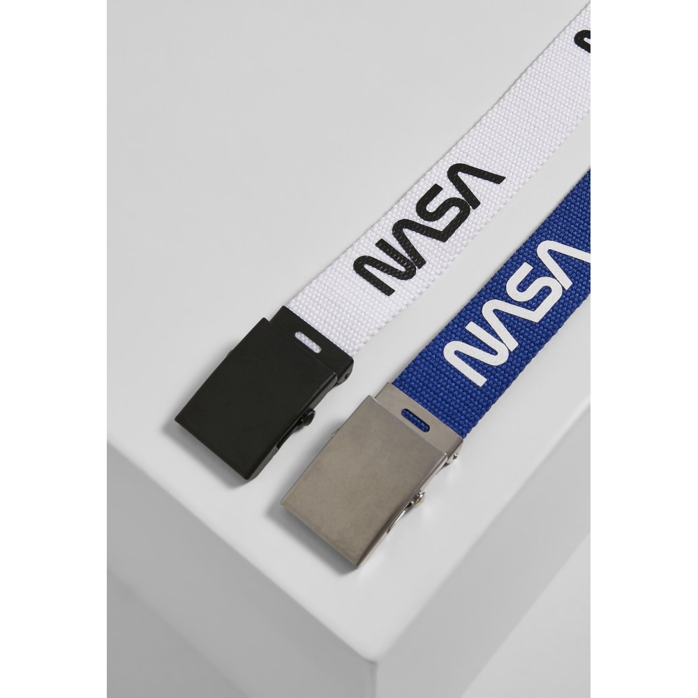 Mister Tee NASA - NASA Belt 2-Pack extra long blue/wht one size Gürtel - Blau/Weiß